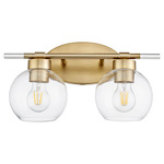 Volan Bathroom Vanity Light - Aged Brass / Clear
