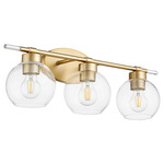 Volan Bathroom Vanity Light - Aged Brass / Clear