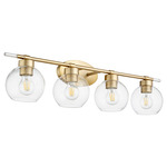 Volan Bathroom Vanity Light - Aged Brass / Clear