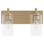 Fallstaff Bathroom Vanity Light - Aged Brass / Clear