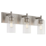 Fallstaff Bathroom Vanity Light - Satin Nickel / Clear