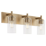Fallstaff Bathroom Vanity Light - Aged Brass / Clear