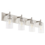 Fallstaff Bathroom Vanity Light - Satin Nickel / Clear