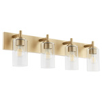Fallstaff Bathroom Vanity Light - Aged Brass / Clear