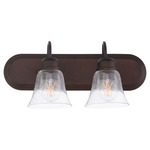 Fort Worth Clear Seeded Bathroom Vanity Light - Oiled Bronze / Clear Seeded