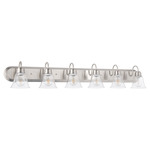 Fort Worth Clear Seeded Bathroom Vanity Light - Satin Nickel / Clear Seeded
