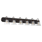 Fort Worth Clear Seeded Bathroom Vanity Light - Oiled Bronze / Clear Seeded
