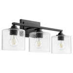Dakota Bathroom Vanity Light - Black / Clear Seeded