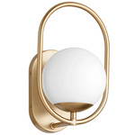 Belmont Wall Sconce - Aged Brass / Satin Opal