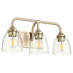Enclave Bathroom Vanity Light - Aged Brass / Clear Seeded