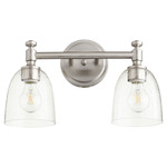 Rossington Bathroom Vanity Light - Satin Nickel / Clear Seeded