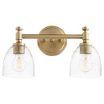 Rossington Bathroom Vanity Light - Aged Brass / Clear Seeded