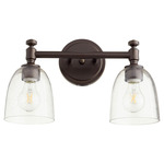 Rossington Bathroom Vanity Light - Oiled Bronze / Clear Seeded