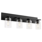 Carter Bathroom Vanity Light - Matte Black / Clear