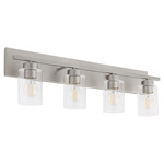 Carter Bathroom Vanity Light - Satin Nickel / Clear
