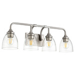 Enclave Bathroom Vanity Light - Satin Nickel / Clear Seeded