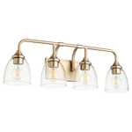 Enclave Bathroom Vanity Light - Aged Brass / Clear Seeded