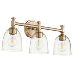 Rossington Bathroom Vanity Light - Aged Brass / Clear Seeded
