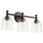 Rossington Bathroom Vanity Light - Oiled Bronze / Clear Seeded