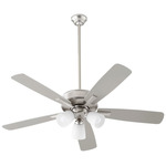 Ovation 52 Inch Ceiling Fan - Satin Nickel / Silver-Weathered Gray / Opal