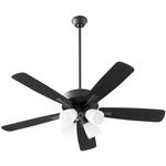 Ovation 52 Inch Ceiling Fan - Matte Black / Matte Black-Weathered Gray / Opal