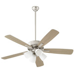 Ovation 52 Inch Ceiling Fan - Satin Nickel / Silver-Weathered Gray / Opal