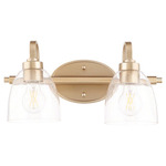 Reyes Bathroom Vanity Light - Aged Brass / Clear Seedy