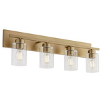 Carter Bathroom Vanity Light - Aged Brass / Clear