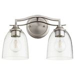 Jardin Bathroom Vanity Light - Satin Nickel / Clear Seeded