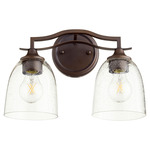 Jardin Bathroom Vanity Light - Oiled Bronze / Clear Seeded