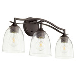 Jardin Bathroom Vanity Light - Oiled Bronze / Clear Seeded