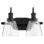 Hollis Bathroom Vanity Light - Matte Black / Clear Seeded