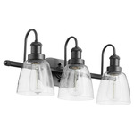Hollis Bathroom Vanity Light - Matte Black / Clear Seeded