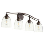 Jardin Bathroom Vanity Light - Oiled Bronze / Clear Seeded