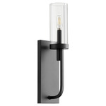 Ladin Wall Sconce - Textured Black / Clear