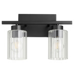Ladin Bathroom Vanity Light - Textured Black / Clear