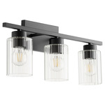 Ladin Bathroom Vanity Light - Textured Black / Clear