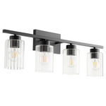 Ladin Bathroom Vanity Light - Textured Black / Clear