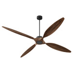 Papillon Ceiling Fan - Matte Black / Walnut