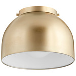 Dome Ceiling Light - Aged Brass / White