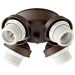 4-Light Flush Fan Light Kit - Oiled Bronze