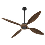 Papillon Ceiling Fan - Matte Black / Walnut