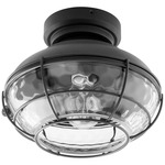 Windmill Hudson Fan Light Kit - Textured Black / Clear Hammered