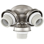3-Light Flush Fan Light Kit - Satin Nickel