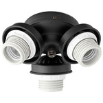 3-Light Flush Fan Light Kit - Textured Black