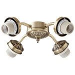 4-Light Wide Fan Light Kit - Antique Brass