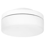 Round Damp Location Fan Light Kit - White / Satin Opal