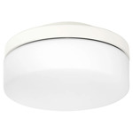 Round Damp Location Fan Light Kit - Studio White / Satin Opal