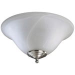Faux Alabaster Fan Light Kit - Satin Nickel / White