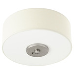 Fabric Drum Fan Light Kit - Satin Nickel / Cream